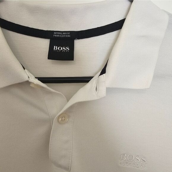 Hugo Boss Mens White Polo Size Large - Picture 2 of 6